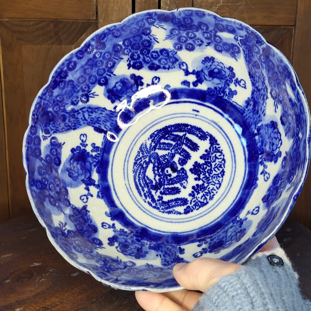 Blue Floral Ceramic Bowl - Picture 11 of 17